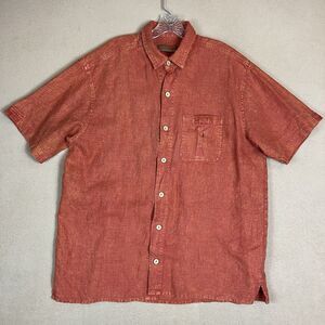 Dash Hemp Santa Cruz Shirt Mens Large Red Brick Short Sleeve Button Up